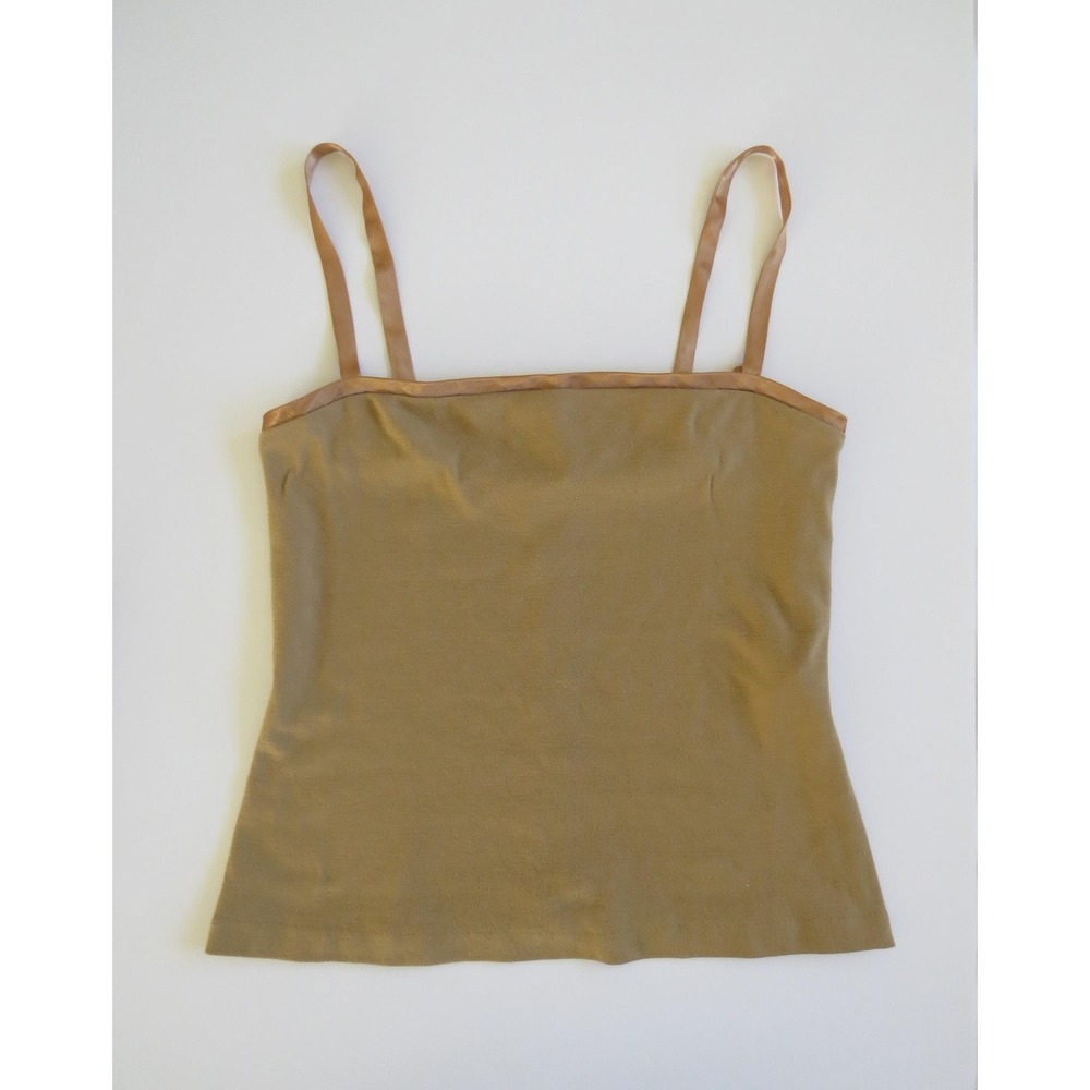 Italian Vintage Alessandro Dell'Acqua 100% Wool Camisole 90s Camel Brown